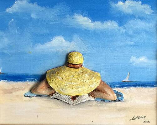 READING ON THE BEACH by RYSZARD LUDYNIA READING ON THE BEACH by RYSZARD LUDYNIA