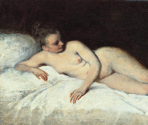 Reclining Nude Print by Antoine Watteau