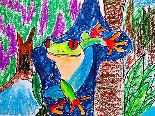 Wall Art - Pastel - Red-eyed Tree Frog by Lucy Lu