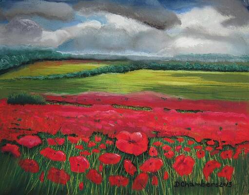 RED POPPY FIELD AFTER THE STORM by Donna Chambers RED POPPY FIELD AFTER THE STORM by Donna Chambers