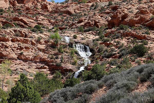 Wall Art - Photograph - Red Rock and Waterfalls - 3 by Christy Pooschke