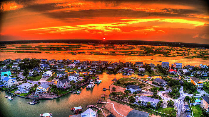 Red Sunset Over The Point by Robbie Bischoff Red Sunset Over The Point by Robbie Bischoff
