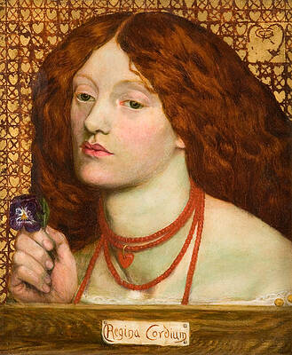 Regina Cordium. Queen of Hearts Print by Dante Gabriel Rossetti