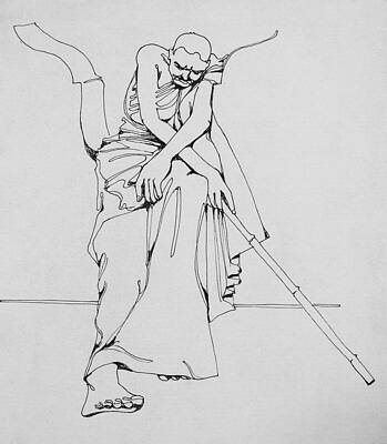 Resting Monk by NANDAN NAGWEKAR
