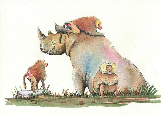 Rhino Paintings Fine Art America