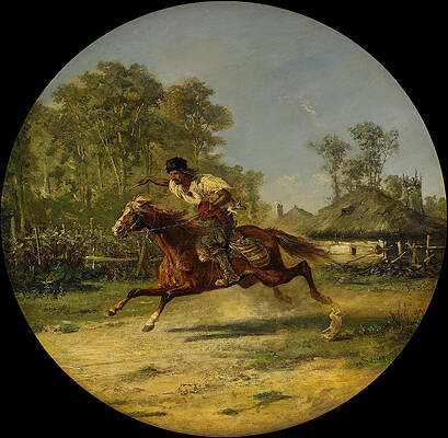 Riding Cossack Print by Adolf Schreyer