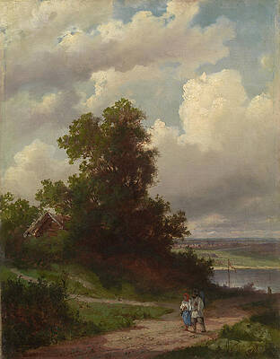 Road by the Volga River Print by Alexei Savrasov