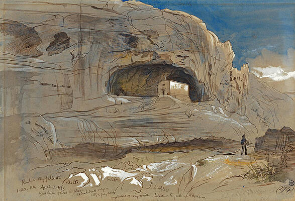Rocky Valley of Mosta. Malta. 1.30 p.m.3 April 1866 Print by Edward Lear