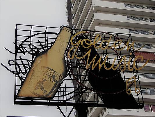 Royal guard cerveza and golden music sign by Cheryl Hoyle Royal guard cerveza and golden music sign by Cheryl Hoyle