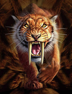 Wall Art - Digital Art - Sabertooth by Jerry LoFaro