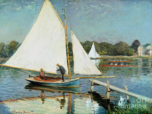 Wall Art - Painting - Sailing at Argenteuil by Claude Monet