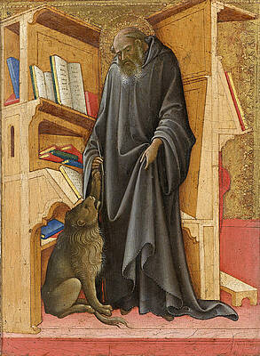 Saint Jerome in his Study Print by Lorenzo Monaco