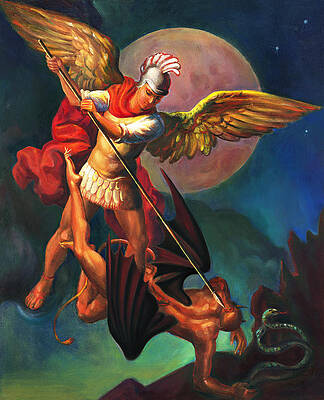 Wall Art - Painting - Saint Michael the Warrior Archangel by Svitozar Nenyuk