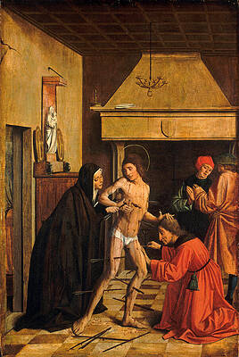 Saint Sebastian Cured by Irene Print by Josse Lieferinxe