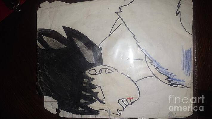 Wall Art - Drawing - Saiyan Goku by Gregory Love