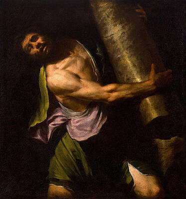 Samson in the Temple Print by Luciano Borzone