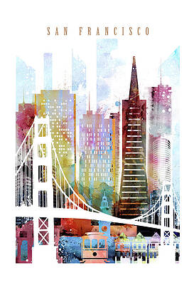 San Francisco Skyline Paintings for Sale - Fine Art America