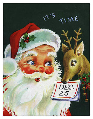 Wall Art - Digital Art - Santa Claus with his deer on 25th. December by Long Shot