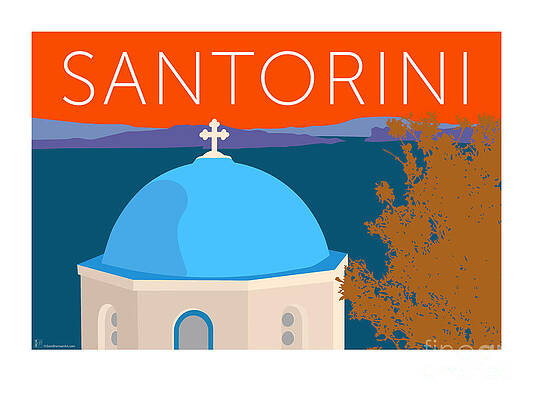 Wall Art - Digital Art - Santorini Dome - Orange by Sam Brennan
