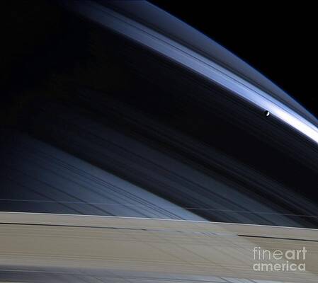 Wall Art - Photograph - Saturns Moon Mimas by NASA/Science Source