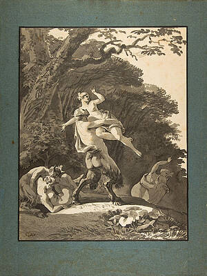 Satyrs Abducting Nymphs Print by Jean-Francois Sablet