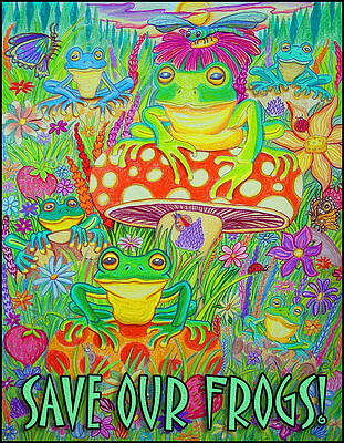 Wall Art - Drawing - Save Our Frogs by Nick Gustafson