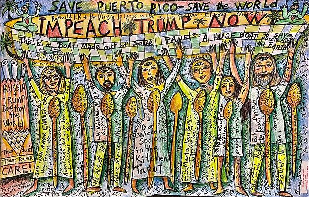 Wall Art - Drawing - Save Puerto Rico by Susan  Shie