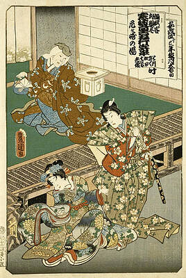 Scene from Omagasaki Print by Utagawa Kunisada