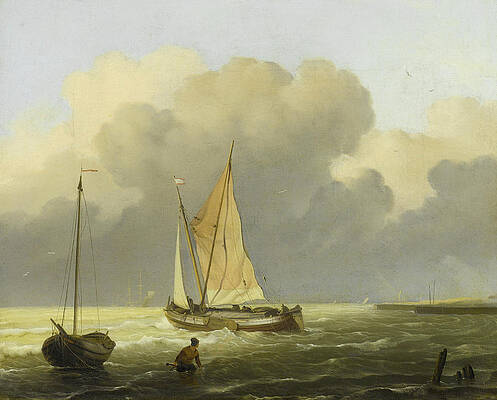 Wall Art - Painting - Seas off the Coast by Ludolf Bakhuysen