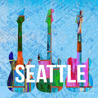 Wall Art - Painting - Seattle Music Scene by Edward Fielding
