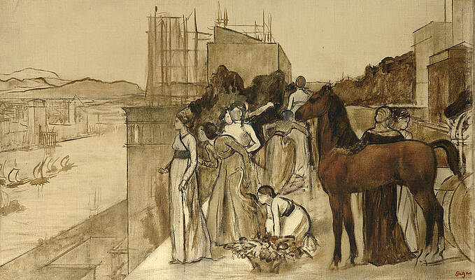 Semiramis building a City Print by Edgar Degas