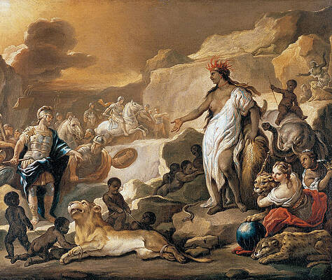 Series of the Four Parts of the World. Africa Print by Luca Giordano