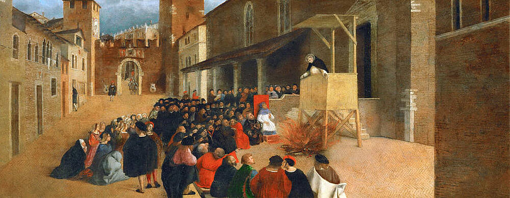 Sermon of Saint Dominic in Rencanati Print by Lorenzo Lotto