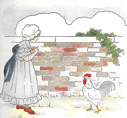 Wall Art - Drawing - Shara and the Rooster by Frederick Lyle Morris - Disabled Veteran