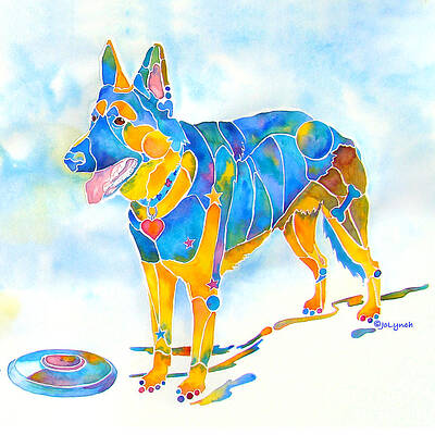 Shepherd with Frisbee - Play with Me by Jo Lynch Shepherd with Frisbee - Play with Me by Jo Lynch