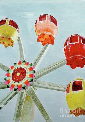 Wall Art - Drawing - Sherbert Ferris Wheel by Glenda Zuckerman