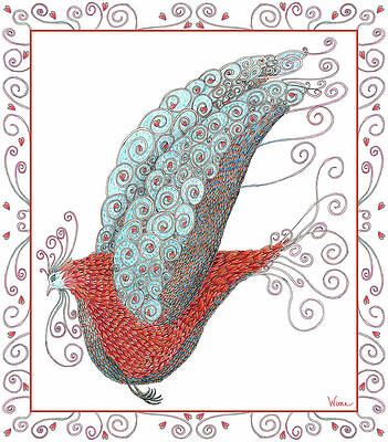 Simon Lovey the Exotic Bird with border by Lise Winne Simon Lovey the Exotic Bird with border by Lise Winne