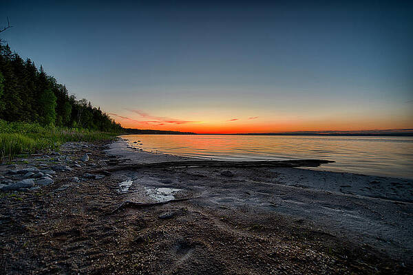 Wall Art - Photograph - Skeleton Lake Beach at Sunset by Darcy Michaelchuk