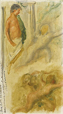 Sketch Of Greek Subjects Print by Pierre-Auguste Renoir