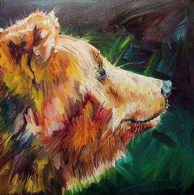 Wall Art - Painting - Sniff Bear by Diane Whitehead