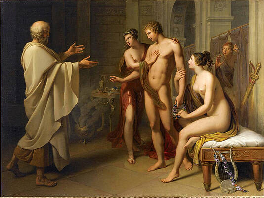 Socrates reproaching Alcibiades Print by Anton Petter