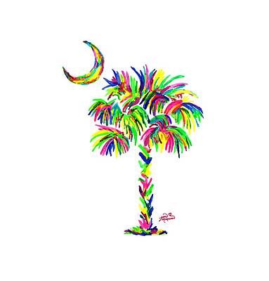 South Carolina Palmetto Tree and Moon by Jan Marvin South Carolina Palmetto Tree and Moon by Jan Marvin