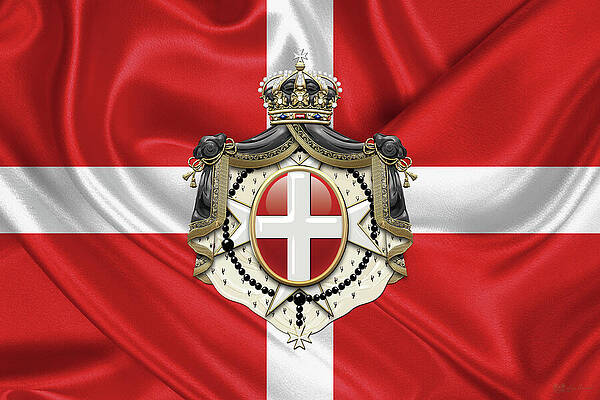 Sovereign Military Order of Malta - S M O M Coat of Arms over Flag by Serge Averbukh Sovereign Military Order of Malta - S M O M Coat of Arms over Flag by Serge Averbukh