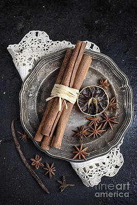 Wall Art - Photograph - Spices in silver plate by Jelena Jovanovic
