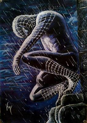 Wall Art - Drawing - Spiderman by Kenan Ballack