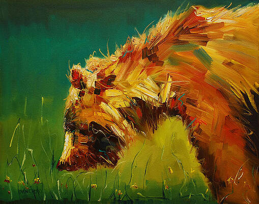 Wall Art - Painting - Spring Flower Bear by Diane Whitehead