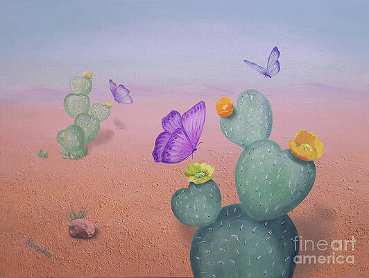 Wall Art - Mixed Media - Spring in the Desert   by Yoonhee Ko