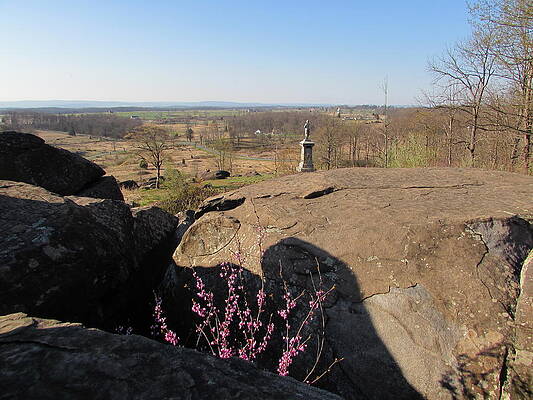Spring View from Gettysburg Battlefield's Little Round Top by David Witoslawski