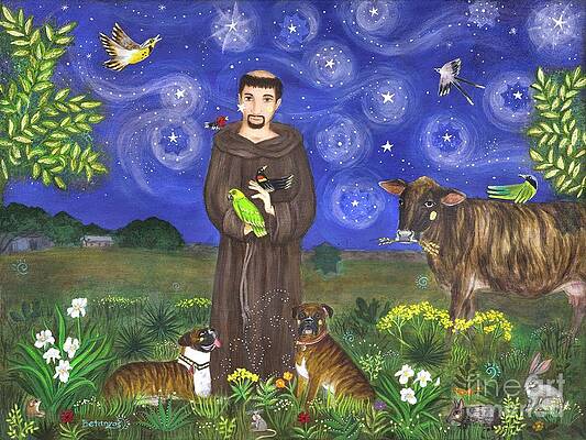 St. Francis In Texas Pet Portrait by Sue Betanzos St. Francis In Texas Pet Portrait by Sue Betanzos