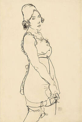 Standing Woman Print by Egon Schiele